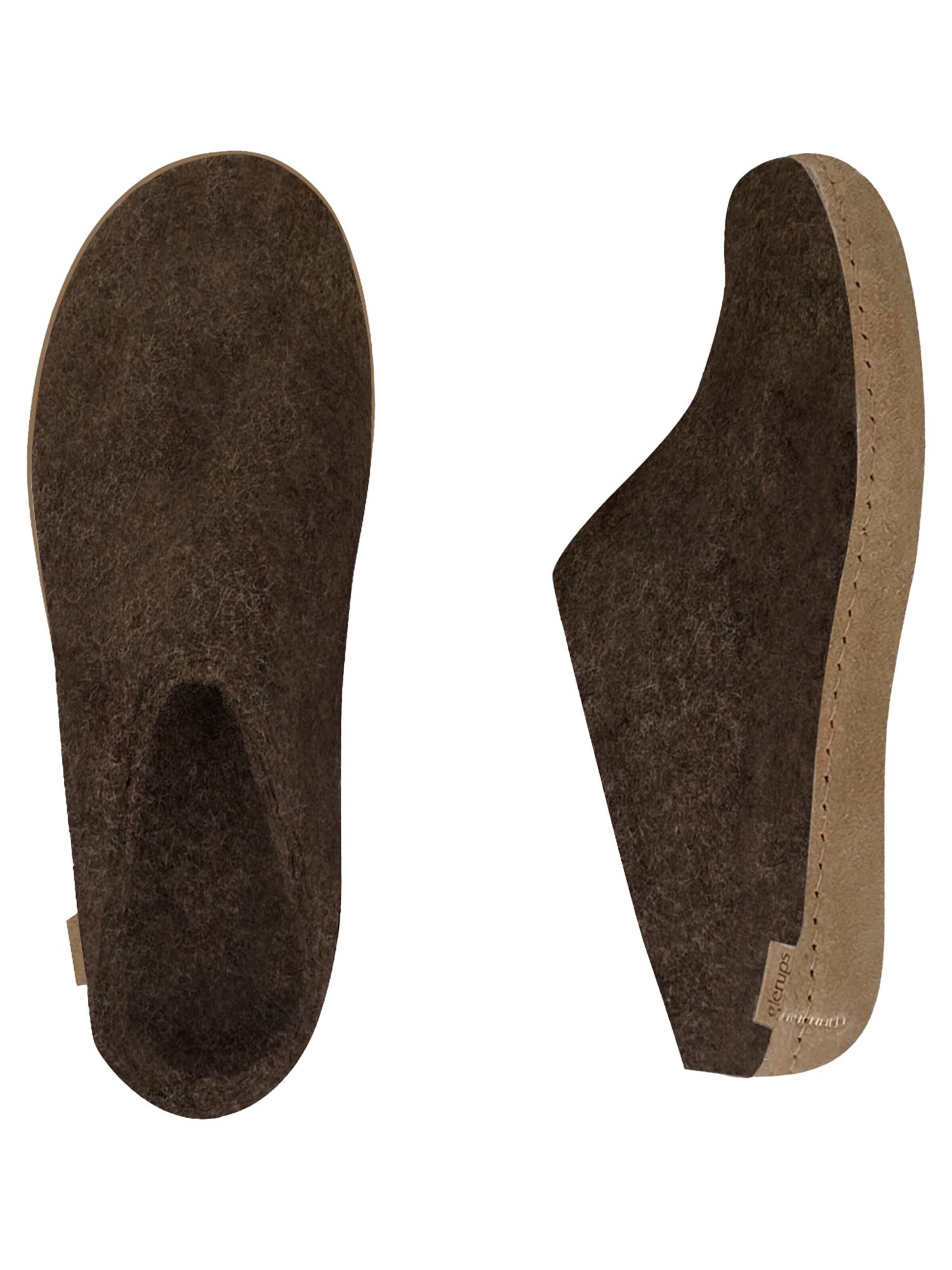 Glerups Slippers 'Kautschuksohle' in Brown