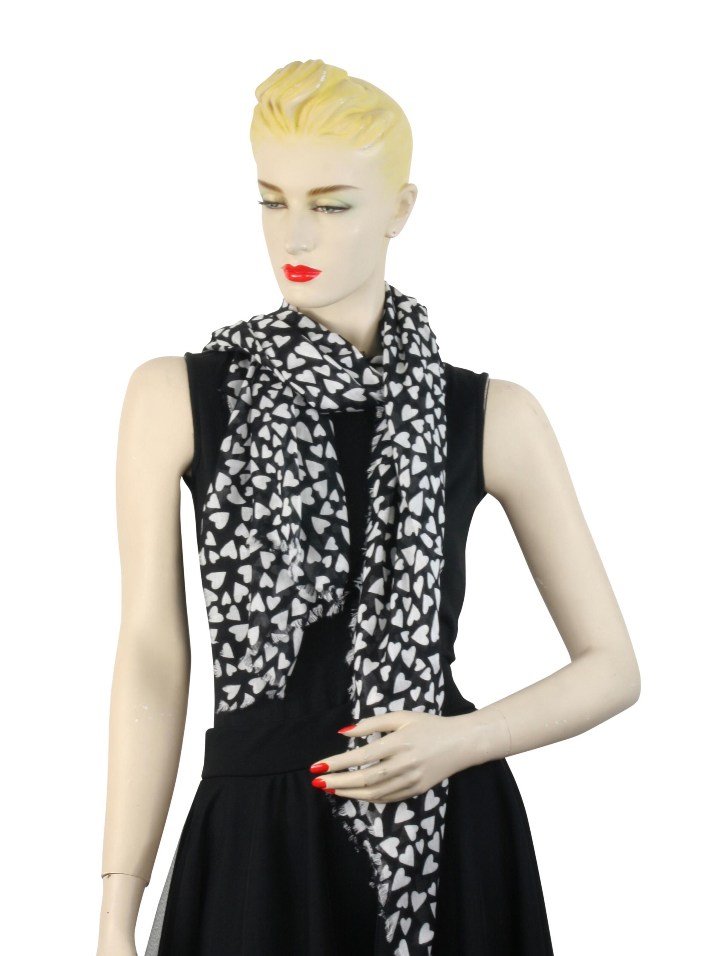 COLLEZIONE ALESSANDRO Scarf 'Cuore' in Black