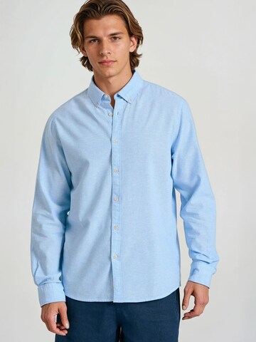 Funky Buddha Regular fit Overhemd in Blauw: voorkant