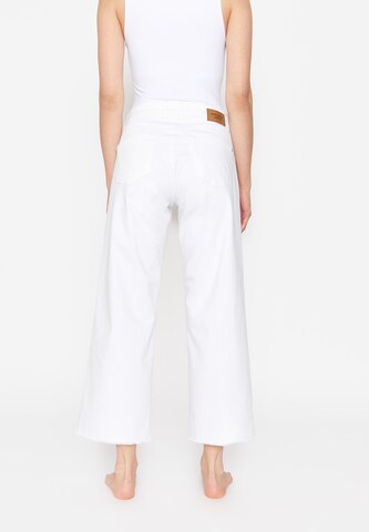 Angels Wide leg Jeans 'Linn Fringe' in White