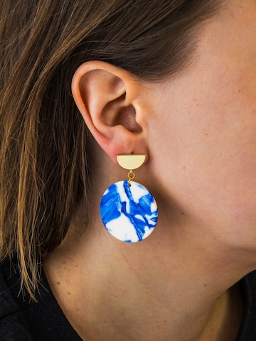Fräulein Wunder - Brincos 'Acetat Amal' em azul: frente
