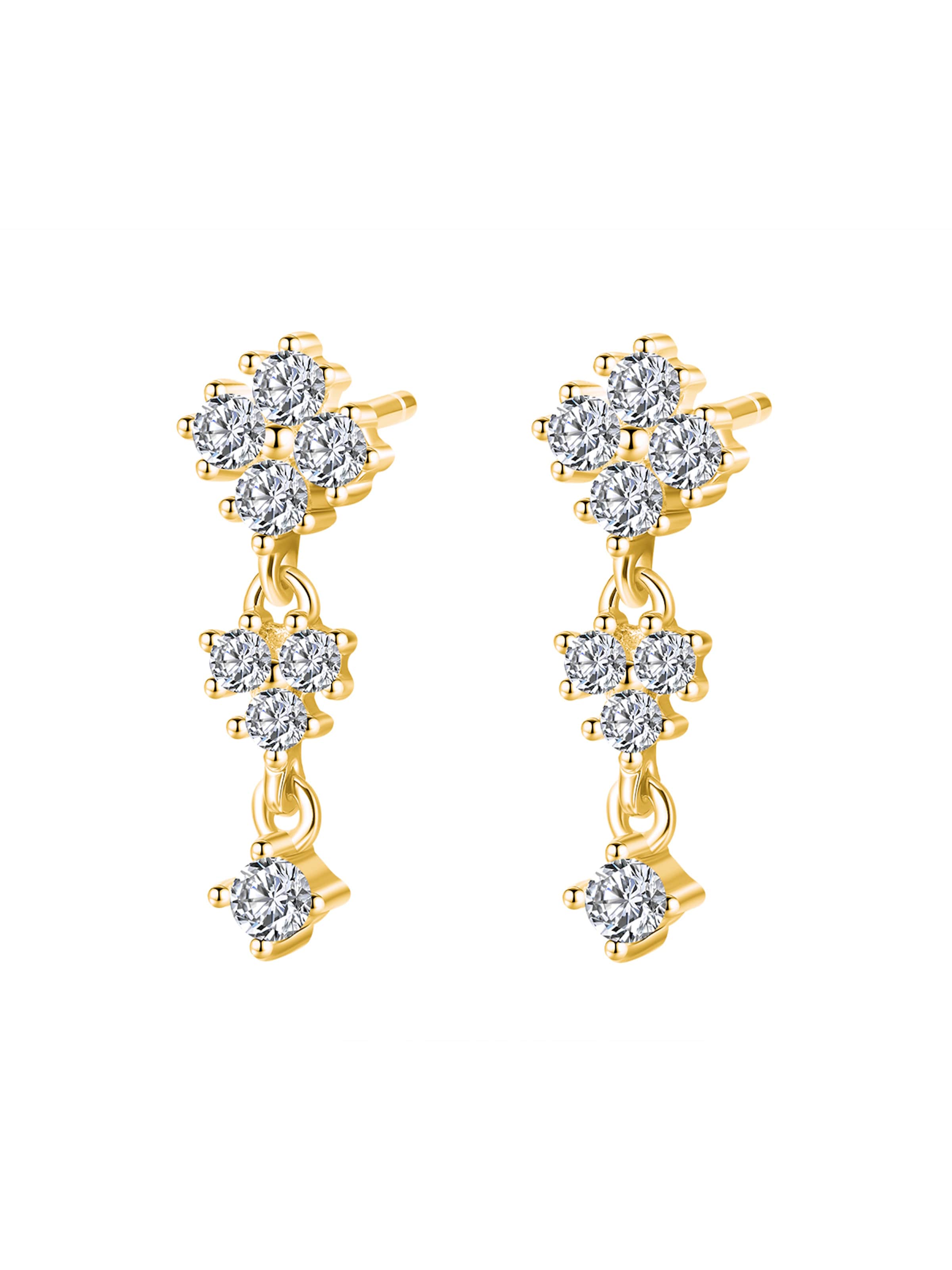 Hey Happiness Oorbellen 'Cascading Blossom' in Goud: voorkant