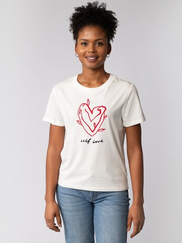 T-shirt 'Self Love' Watapparel en blanc : devant