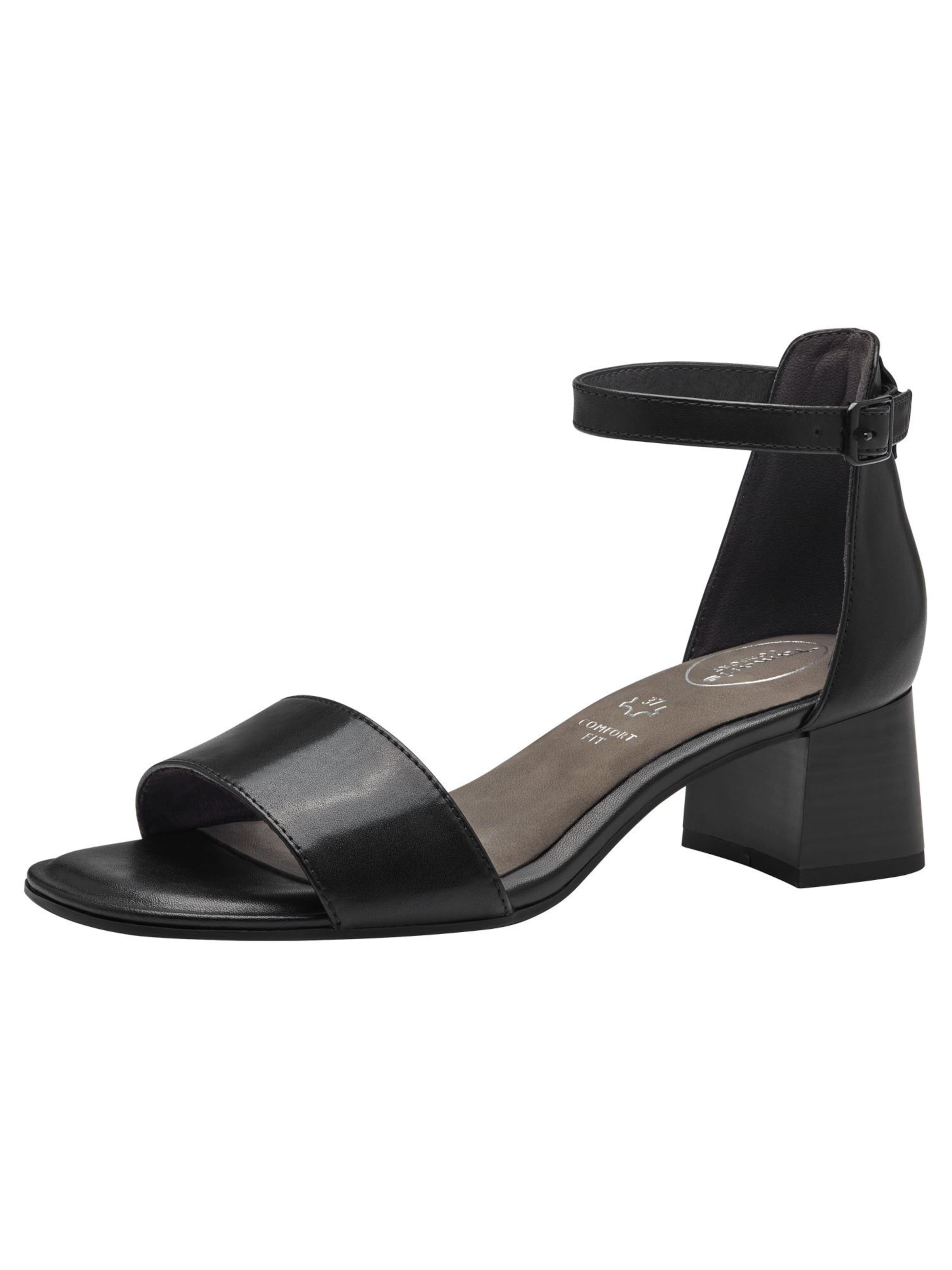 Sandales Tamaris en noir : devant
