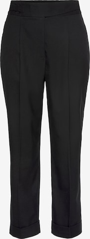 LASCANA - regular Pantalón de pinzas en negro: frente