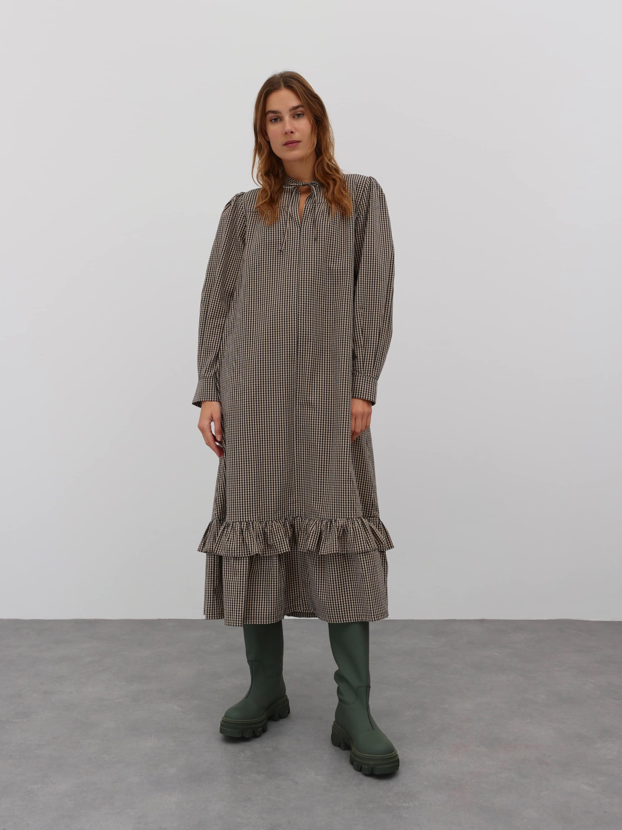 EDITED Producten Jurk 'Bellona' Donkerbeige