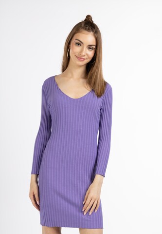 Robes en maille myMo ROCKS en violet : devant