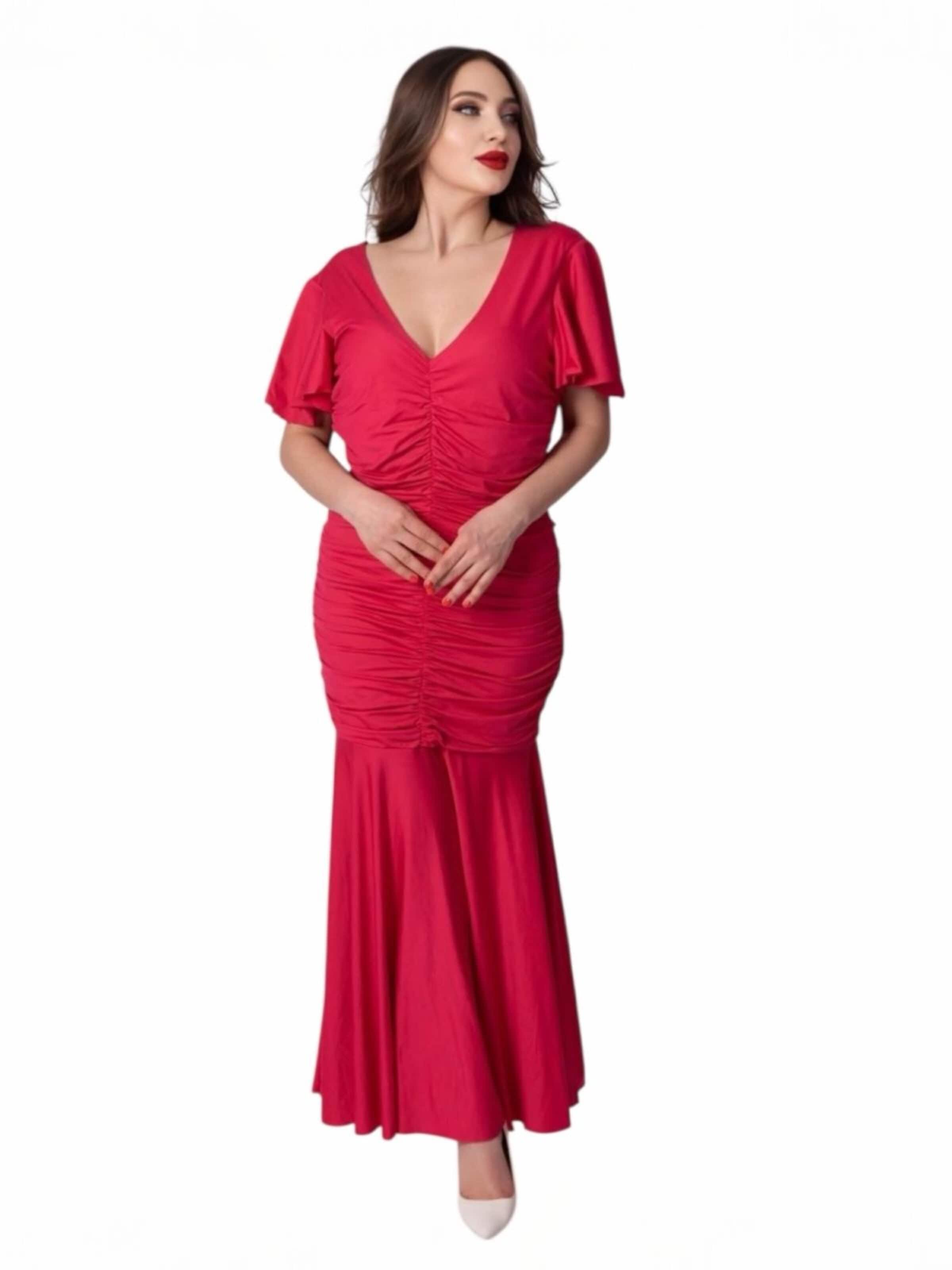 Abito da cocktail 'Dress Athenian Grace Raspberry' di Elena Athanasiadou in rosa: frontale