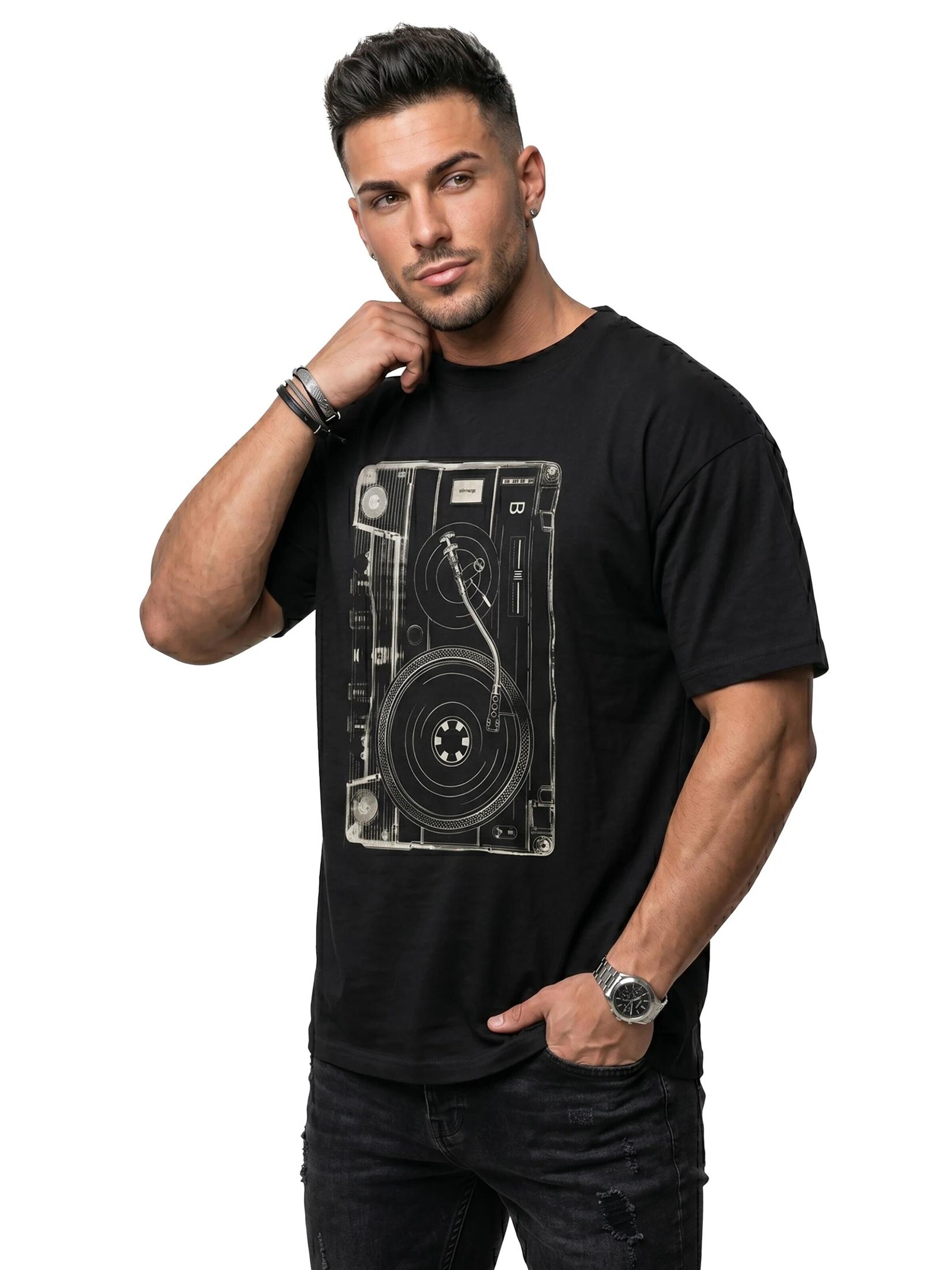 MAKAYA Shirt 'Tape B Side' in Black