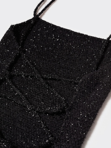 MANGO Pletena obleka 'Speider' | črna barva