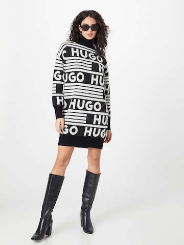 HUGO Red - Vestido de punto 'Sisminy' en negro