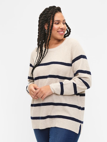 Zizzi - Pullover 'MSUNNY' em bege: frente