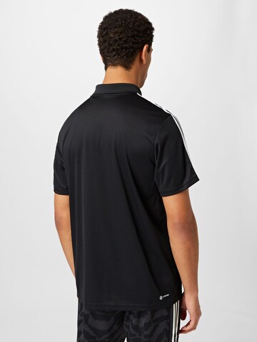ADIDAS PERFORMANCE Functioneel shirt 'Train Essentials Piqué 3-Stripes' in Zwart