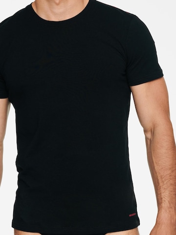 Henderson Shirt 'Elastisches Baumwoll-T-Shirt mit Rundhals, Bosco L' in Zwart