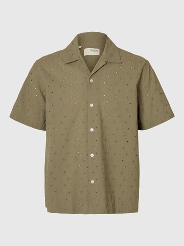 SELECTED Comfort fit Overhemd in Groen: voorkant