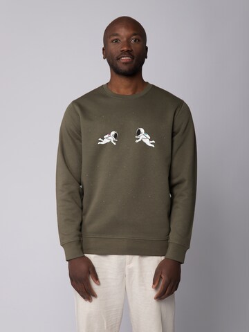 Watapparel Sweatshirt 'Space love' in Green: front