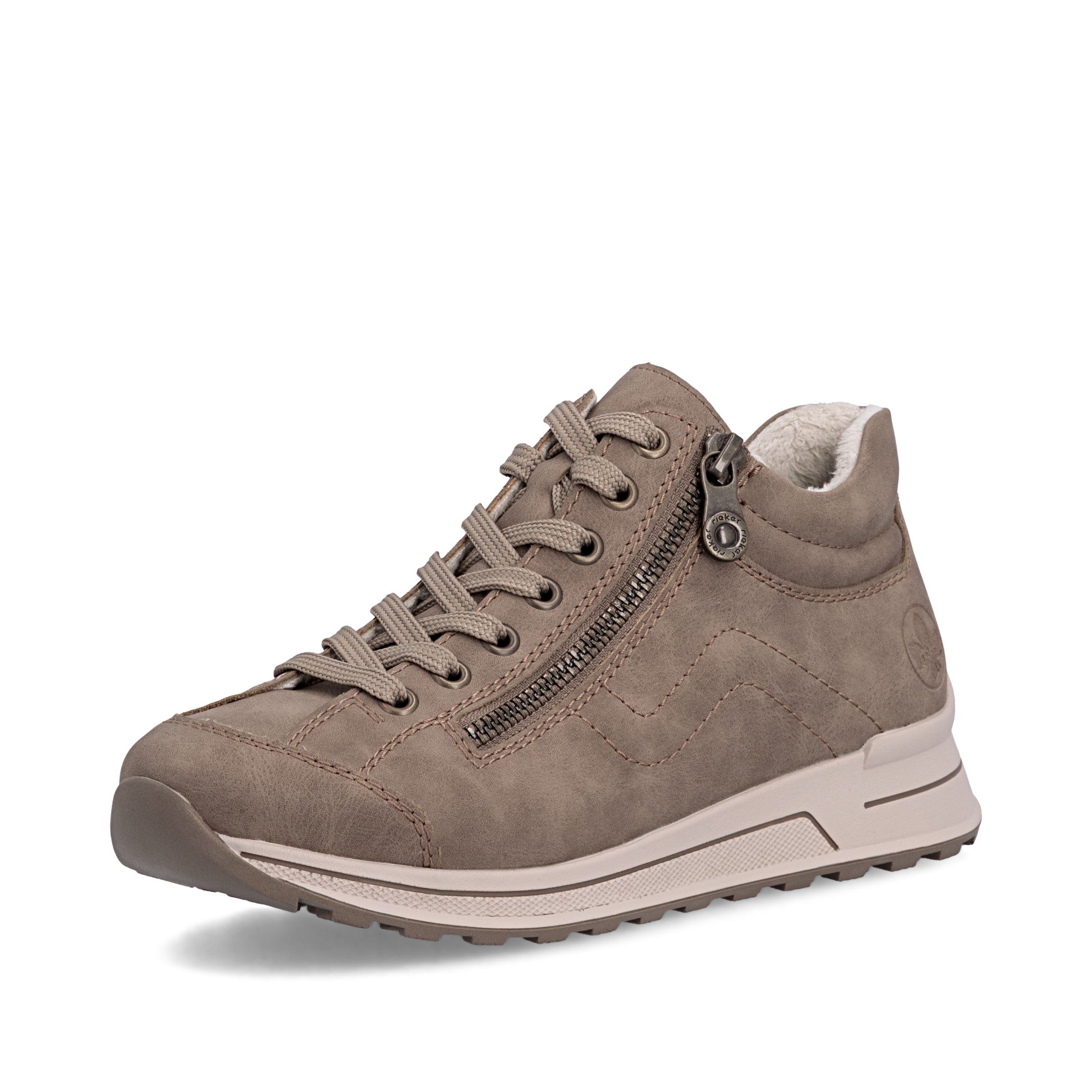 Baskets hautes Rieker en beige : devant