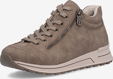 Baskets hautes Rieker en beige : devant