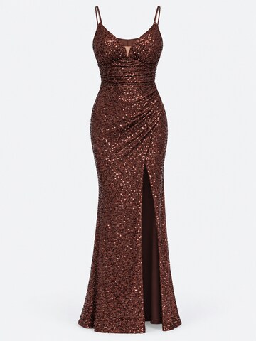Ombre - Vestido de noche en marrón: frente