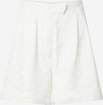 NA-KD Regular Pleat-Front Pants in White: front