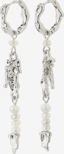 Cercei 'Niya' Pilgrim pe argintiu / alb perlat, Vizualizare produs