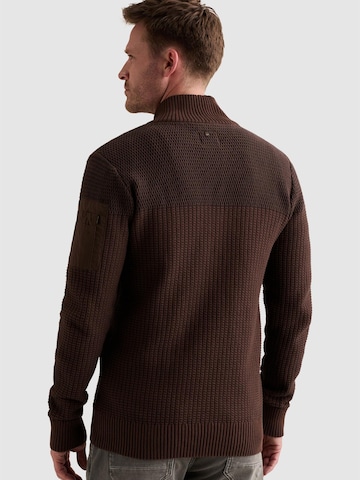 PME Legend Gebreid vest 'Cardigan with zipper closure and flight pocket' in Bruin