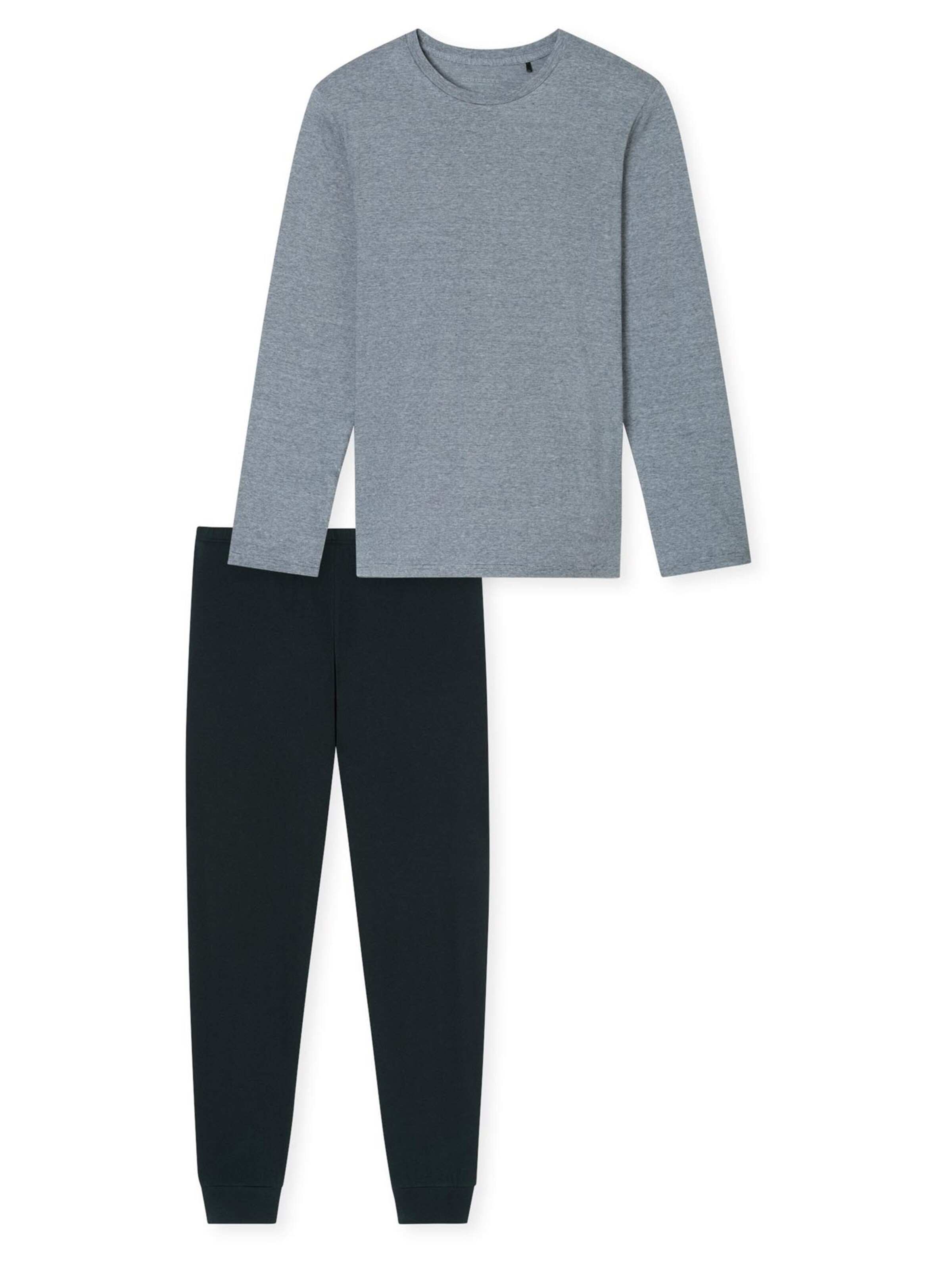 SCHIESSER Pajamas long 'Casual Essentials' in Blue: front