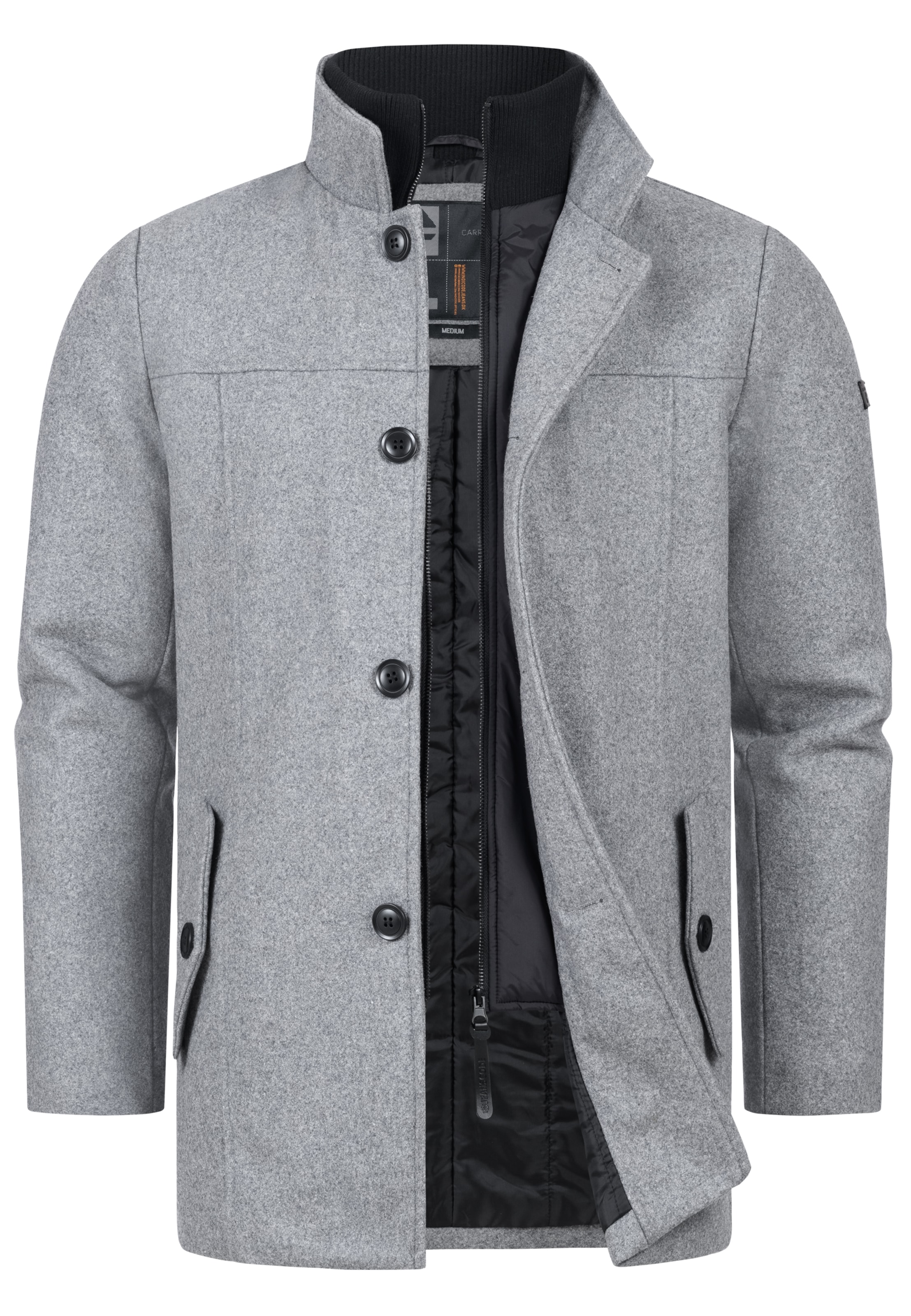 INDICODE JEANS Winterjas 'Lunik' in Grijs: voorkant