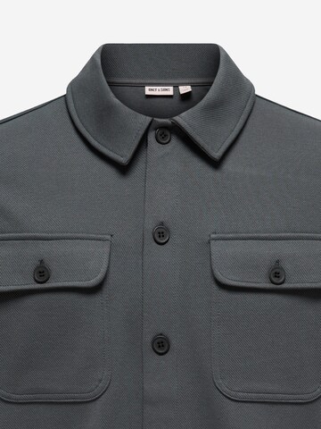 Only & Sons Regular fit Button Up Shirt 'Newkodyl' in Grey