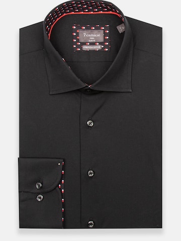 Slim fit Camicia business 'Firenze Sport Poplin Stretch Man Shirt White' di 7Camicie in nero: frontale