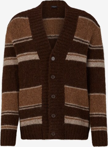 STRELLSON Knit Cardigan 'Dakus' in Brown: front