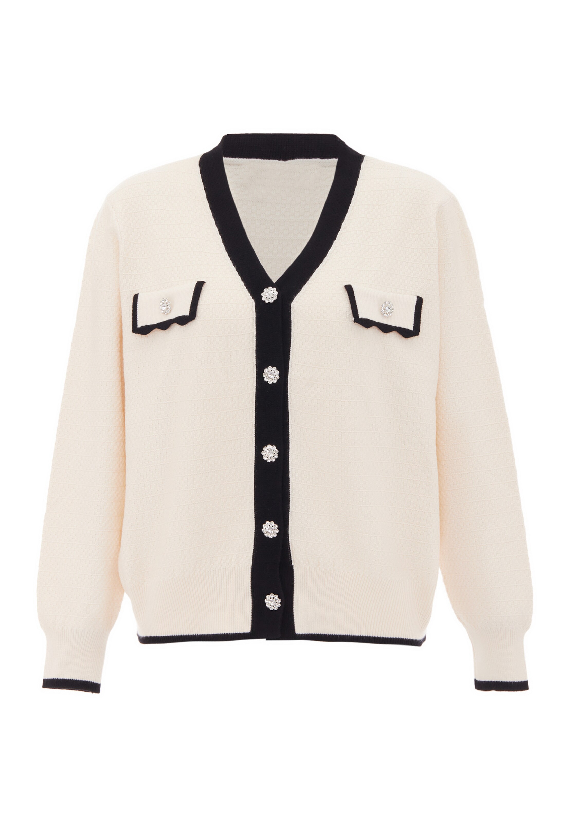 CHANI Gebreid vest in Wit: voorkant