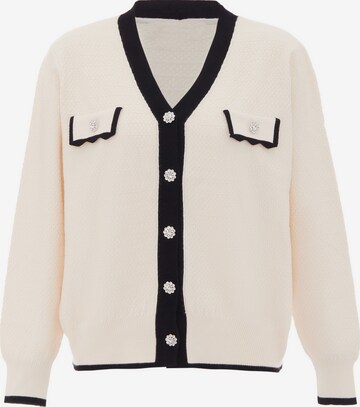 CHANI Knit Cardigan in White: front