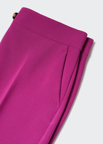 MANGO Široke hlačnice Hlače na rob 'Simon' | roza barva