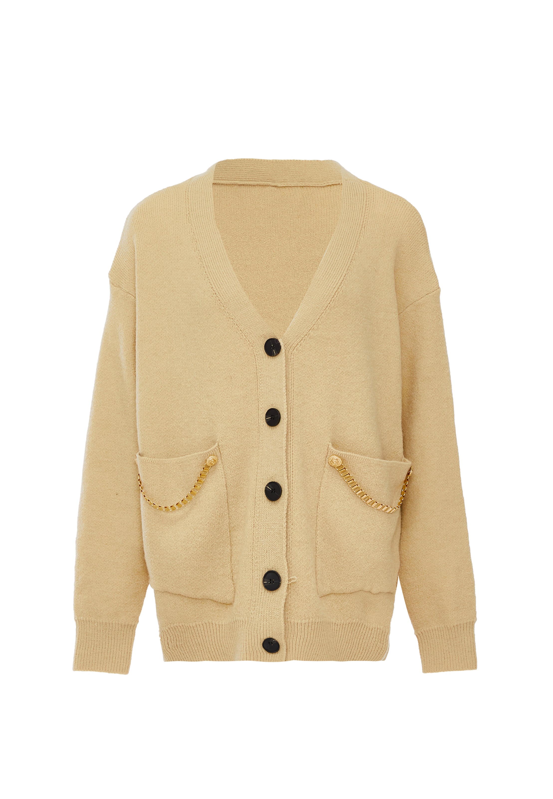 caissa - Casaco de malha em bege: frente