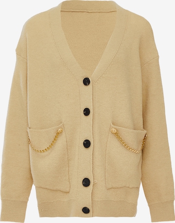 caissa Knit Cardigan in Beige: front