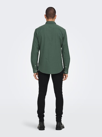 Coupe slim Chemise 'Alvaro' Only & Sons en vert