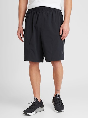 UNDER ARMOUR - Loosefit Calças de desporto 'Unstoppable' em preto: frente