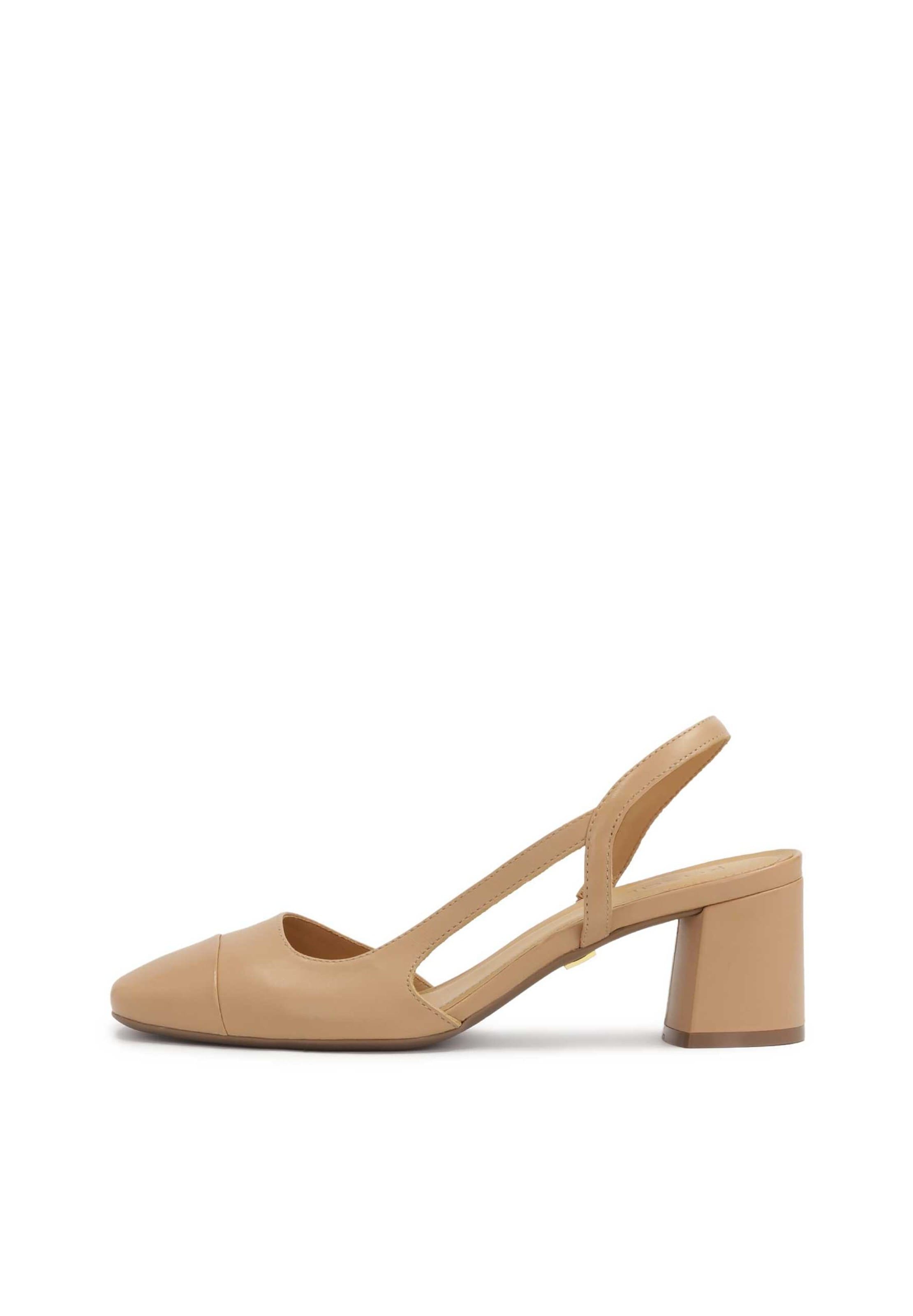 Kazar Slingback Pumps in Beige: front
