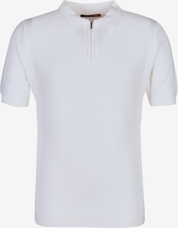 Leif Nelson T-Shirt Feinstrick Polo in Weiß: front