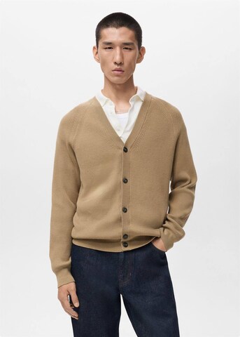 MANGO MAN Strickjacke 'Hodei' in Beige: Vorderseite