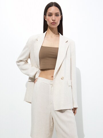 Pull&Bear Regular Pleat-front trousers in Beige