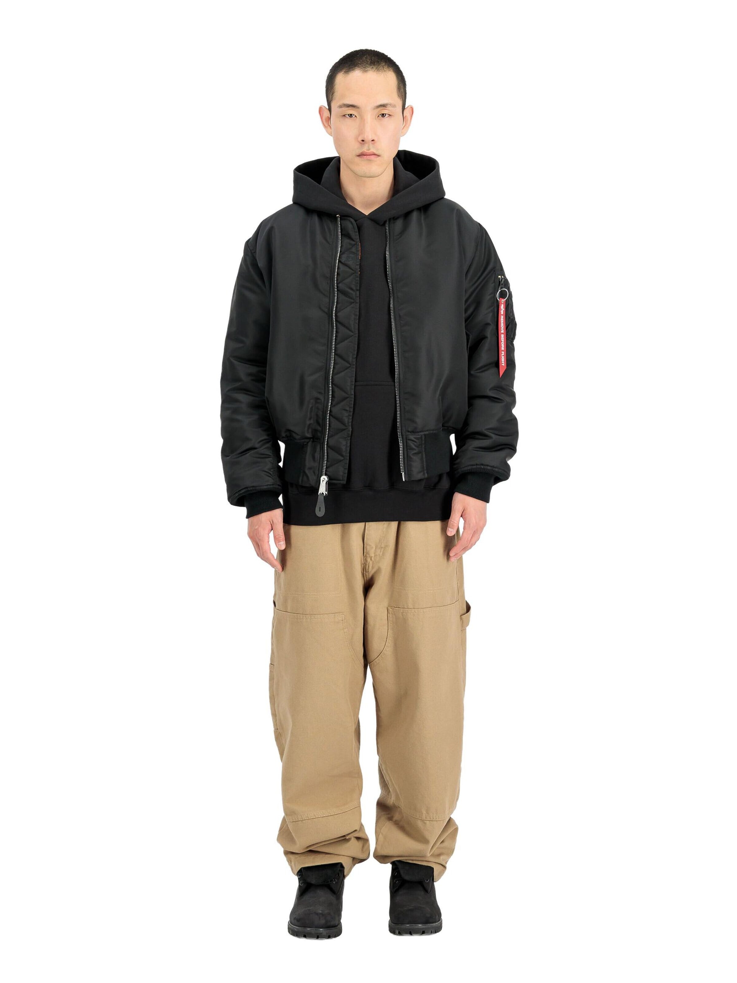 ALPHA INDUSTRIES Prechodná bunda 'MA-1 Heritage' - Čierna