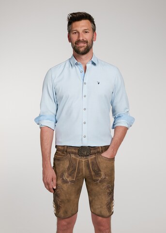 SPIETH & WENSKY Slim fit Klederdracht overhemd 'Wolfger' in Blauw: voorkant