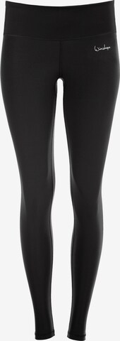 Skinny Pantaloni sport 'AEL102' de la Winshape pe negru: față