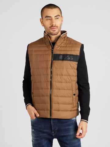 BOSS Vest 'Darolan' in Brown: front