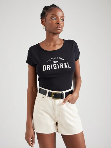 T-shirt TOM TAILOR DENIM en noir : devant