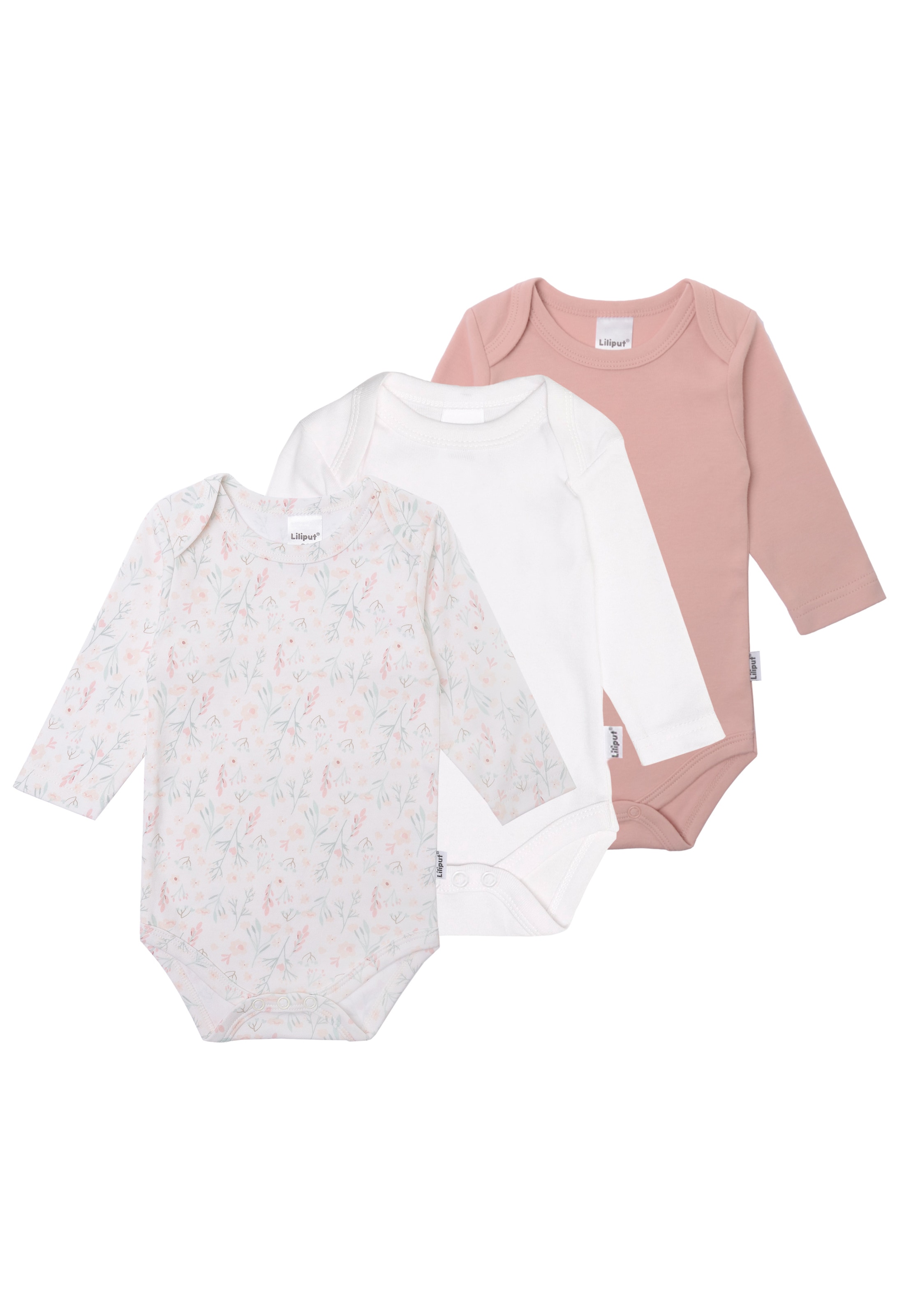 LILIPUT Bodys 'Blumen' in Grau: Vorderseite