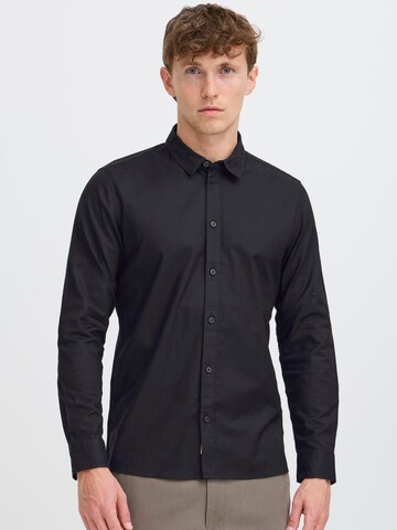 !Solid Regular fit Button Up Shirt 'OLMIN' in Black: front