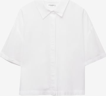 Pull&Bear Bluse in Weiß: Vorderseite